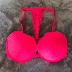 Pink Lace Push Up with strappy back